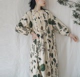 고유한 잎 치파오 드레스