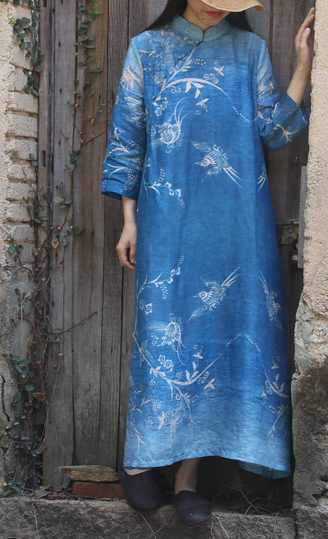 놀라운 잎 치파오 드레스